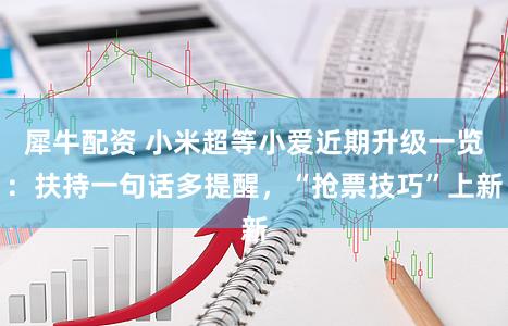 犀牛配资 小米超等小爱近期升级一览：扶持一句话多提醒，“抢票技巧”上新